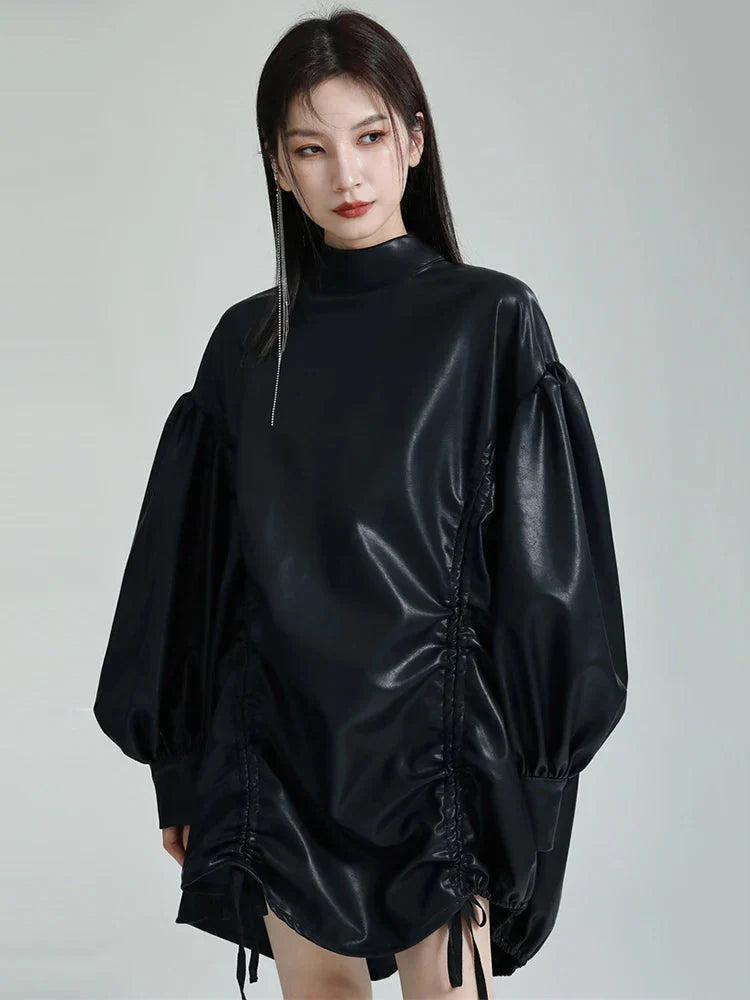 Paoula Ruched Dress - Black by Marigold Shadows
