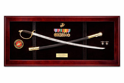 USMC NCO Sword Display Case, Sword Cases, Marine Sword Frame