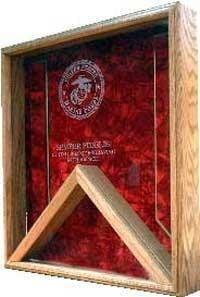 Semper fi Flag Display Case, Semper fidelis flag display cases - Oak