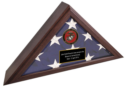Personalized Army Flag Display Case, Army medallion flag  box American Made  - US Army Retirement Gift, Army Burial Flag Display case
