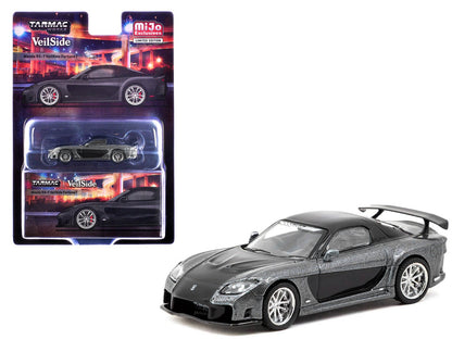 Mazda RX-7 "VeilSide Fortune7" RHD (Right Hand Drive) Gray Metallic and Black "Global64" Series 1/64 Diecast Model Car by Tarmac Works  free shipping USA