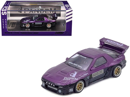 Mazda RX7 (FC3S) "Pandem Rocket Bunny" Kit Purple Metallic and Black 1/64 Diecast Model Car by Inno Models  free shipping USA