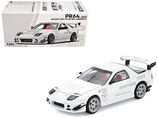 Mazda RX7 (FC3S) RE Amemiya RHD (Right Hand Drive) White 1/64 Diecast Model Car by Pop Race  free shipping USA