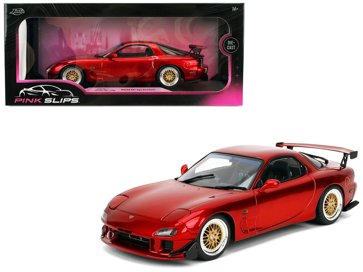 Mazda RX7 Type RS (FD3S) RHD (Right Hand Drive) Orange Metallic "Pink Slips" Series 1/18 Diecast Model Car by Jada  free shipping USA