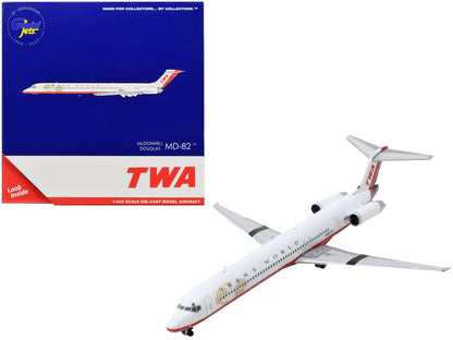 McDonnell Douglas MD-82 Commercial Aircraft "Trans World Airlines" White with Red Stripes 1/400 Diecast Model Airplane by GeminiJets  free shipping USA