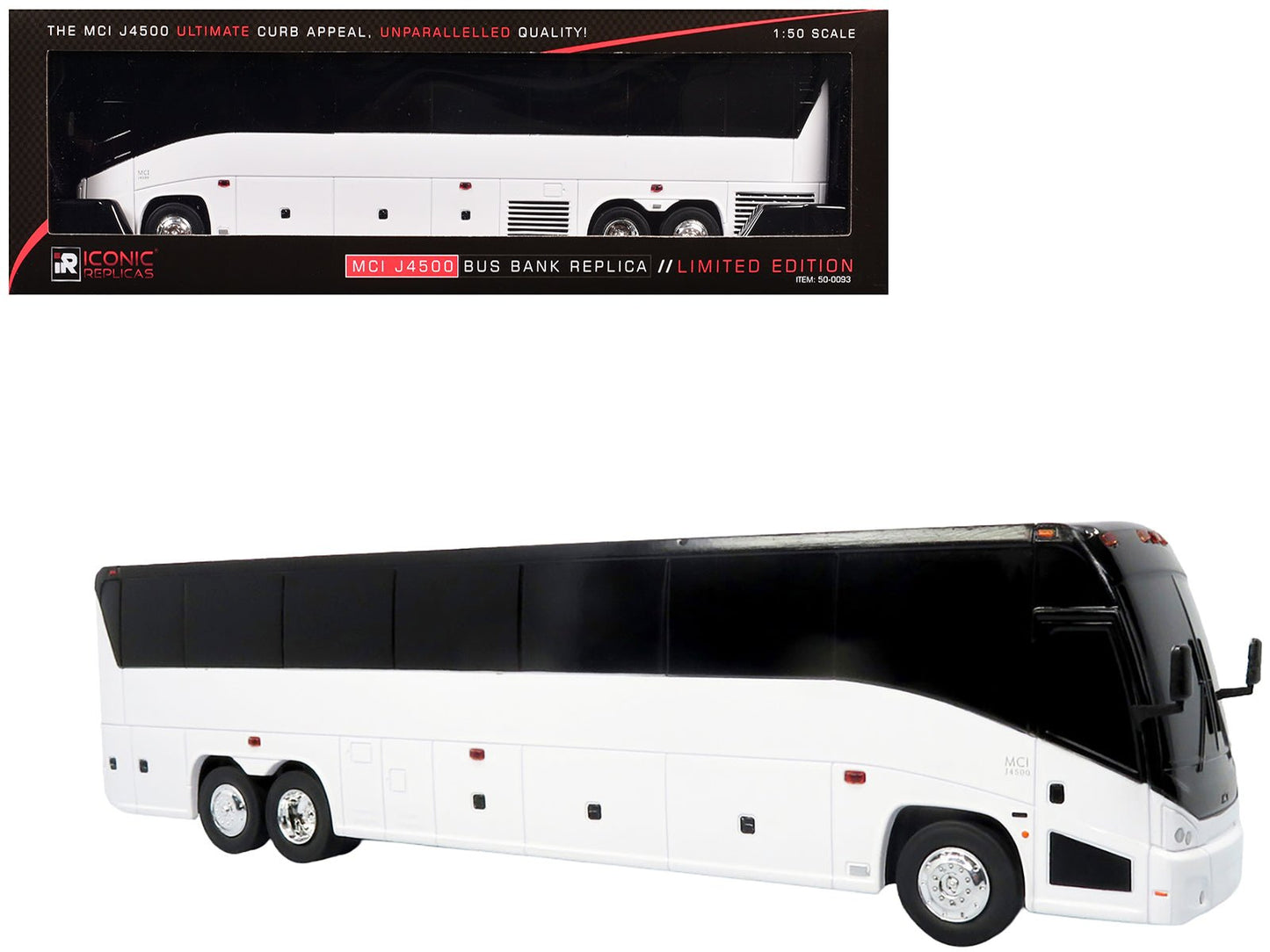 MCI J4500 Coach Bus Blank White Limited Edition 1/50 Model by Iconic Replicas  free shipping USA