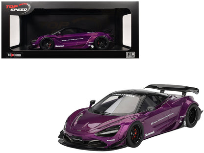 McLaren 720S "LB-Works" Purple Metallic with Black Top 1/18 Model Car by Top Speed  free shipping USA