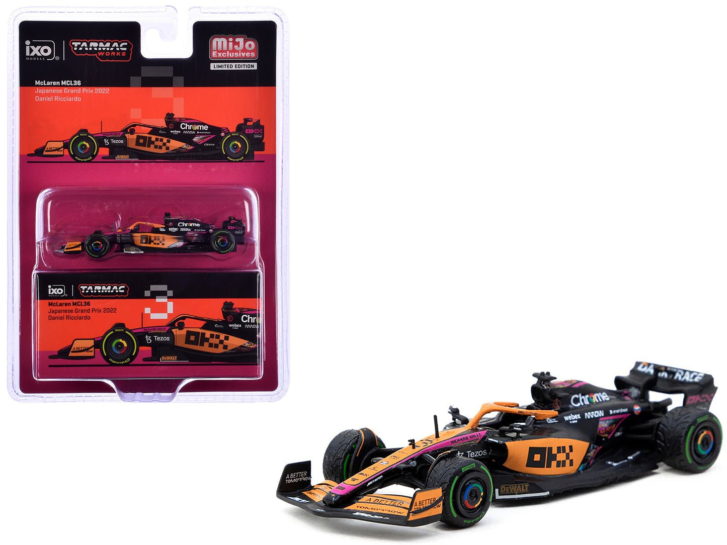 McLaren MCL36 #3 Daniel Ricciardo Formula One F1 "Japanese GP" (2022) "Global64" Series 1/64 Diecast Model Car by Tarmac Works  free shipping USA