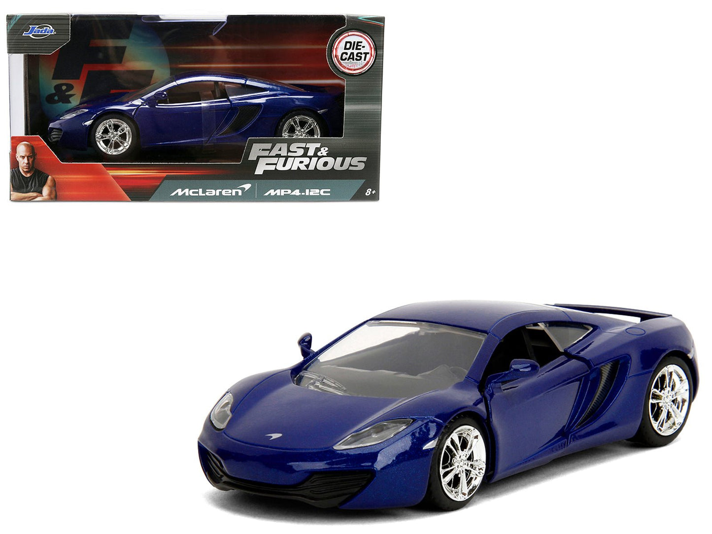 McLaren MP4.12C Blue Metallic "Furious 7" (2015) Movie "Fast & Furious" Series 1/32 Diecast Model Car by Jada  free shipping USA