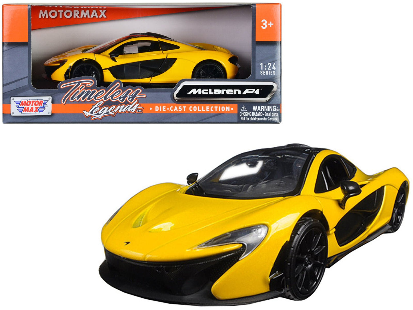 McLaren P1 Yellow 1/24 Diecast Model Car by Motormax  free shipping USA
