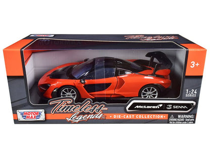 McLaren Senna Orange Metallic and Black "Timeless Legends" 1/24 Diecast Model Car by Motormax  free shipping USA