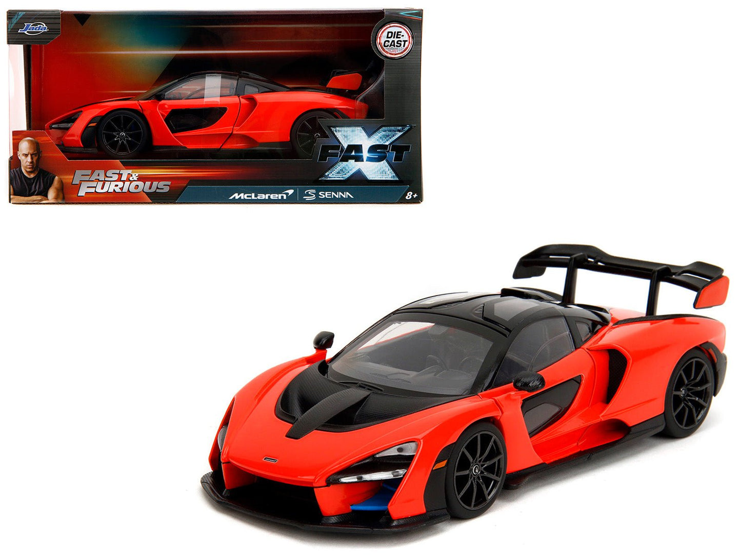 McLaren Senna Red and Black "Fast X" (2023) Movie "Fast & Furious" Series 1/24 Diecast Model Car by Jada  free shipping USA