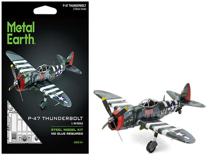 Model Kit Republic P-47 Thunderbolt Fighter Aircraft "The Jug" United States Army Air Forces (Moderate Difficulty) Steel Model by Metal Earth  free shipping USA