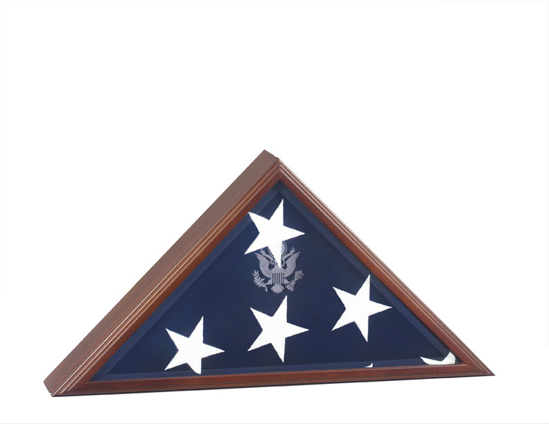 US Military Personalized Cherry Flag Case for American 5’x9.5’ Veteran Burial Flag
