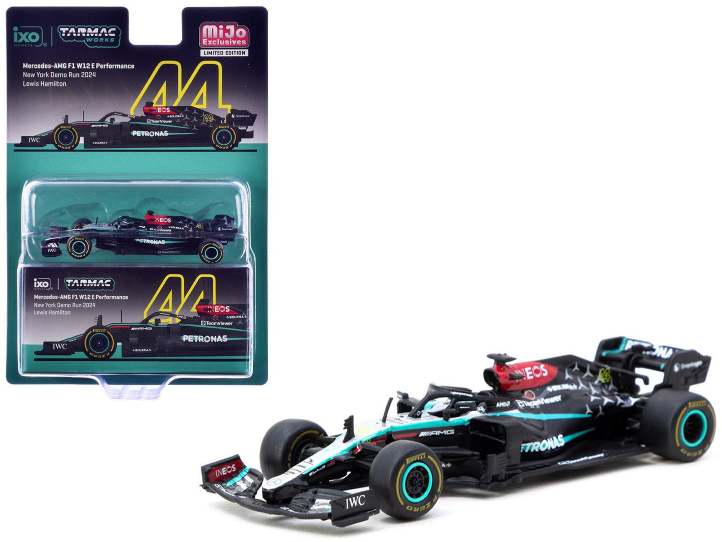 Mercedes-AMG F1 W12 E Performance #44 Lewis Hamilton Formula One F1 "New York Demo Run" (2024) "Global64" Series 1/64 Diecast Model by Tarmac Works  free shipping USA