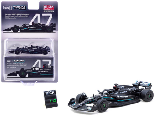 Mercedes-AMG F1 W14 E Performance #47 Mick Schumacher Formula One F1 "Spanish GP Tyre Testing" (2023) with Pit Board "Global64" Series 1/64 Diecast Model by Tarmac Works  free shipping USA