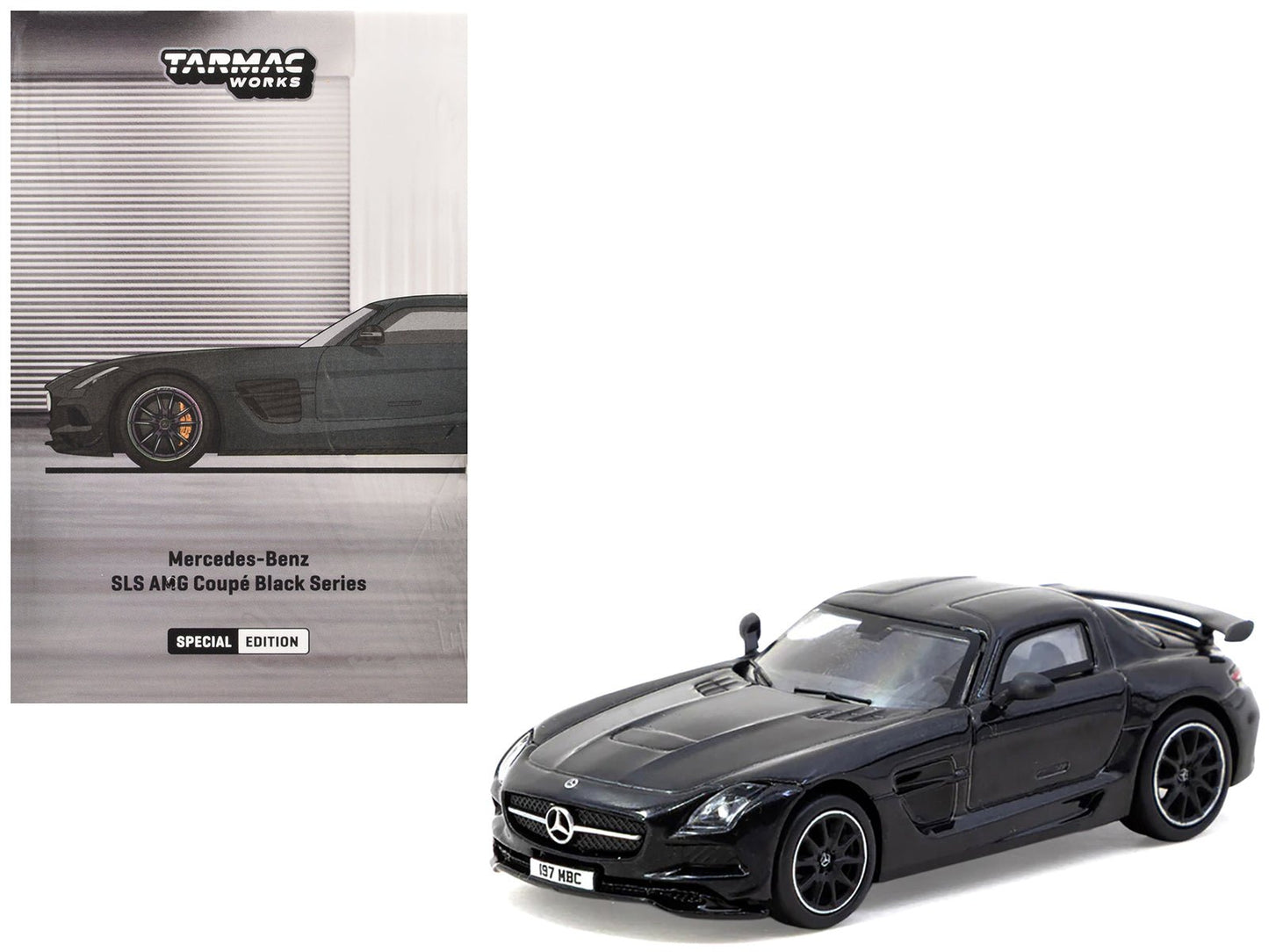 Mercedes-Benz SLS AMG Coupe Black Series Black Metallic "Global64" Series 1/64 Diecast Model by Tarmac Works  free shipping USA