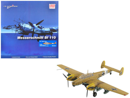 Messerschmitt BF 110E-2 Trop Fighter Aircraft "3U+AR 7./ZG26 Italy" (1941) German Luftwaffe "Air Power Series" 1/72 Diecast Model by Hobby Master  free shipping USA