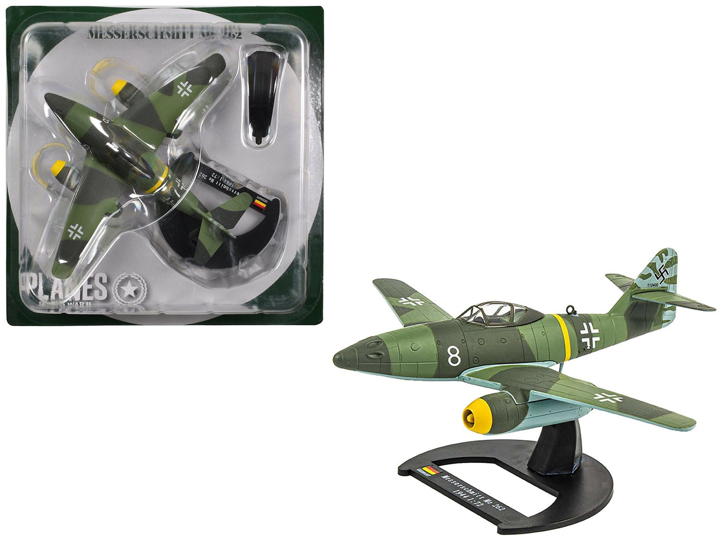 Messerschmitt Me 262 Fighter Aircraft "White 8 258 aerial victory ace Walter Nowotny Kommando Nowotny Germany" (1944) German Luftwaffe 1/72 Diecast Model Airplane by Luppa  free shipping USA