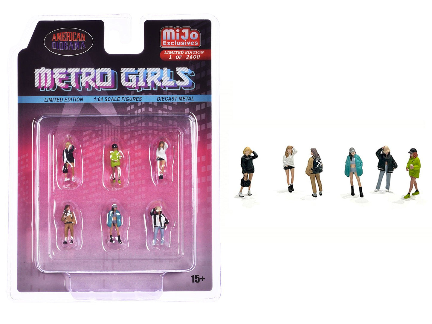 "Metro Girls" 6 piece Diecast Figure Set (6 Figures) Limited Edition to 2400 pieces Worldwide for 1/64 Scale Models by American Diorama  free shipping USA