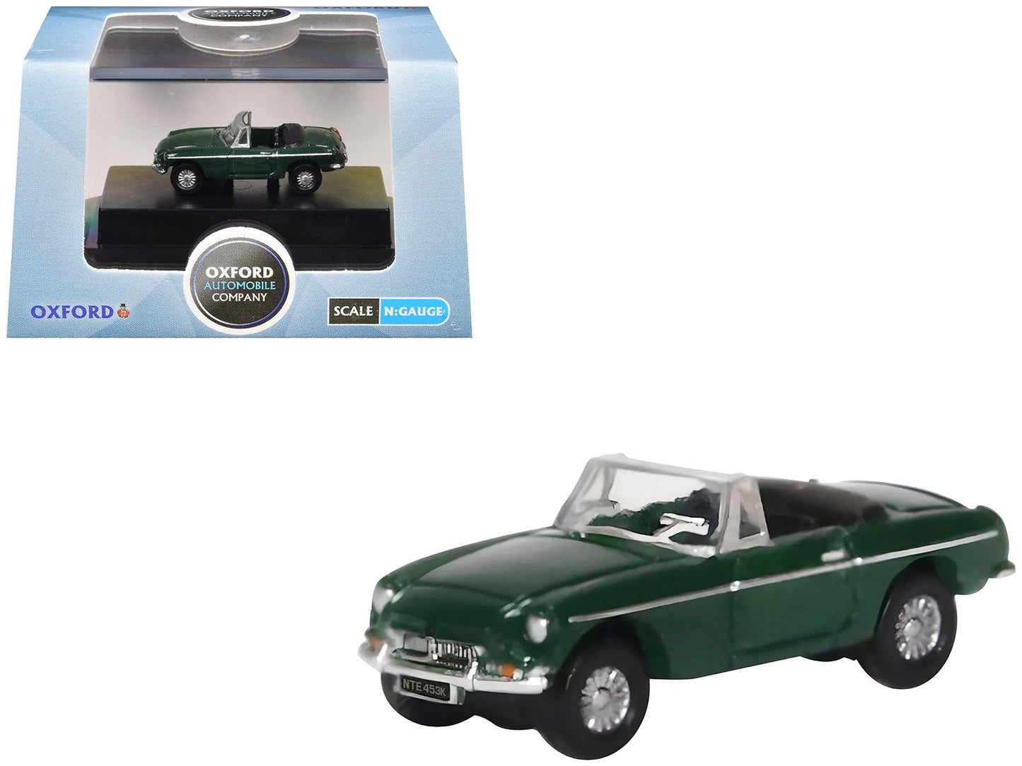 MG MGB Roadster RHD (Right Hand Drive) British Racing Green 1/148 (N) Scale Diecast Model Car by Oxford Diecast  free shipping USA