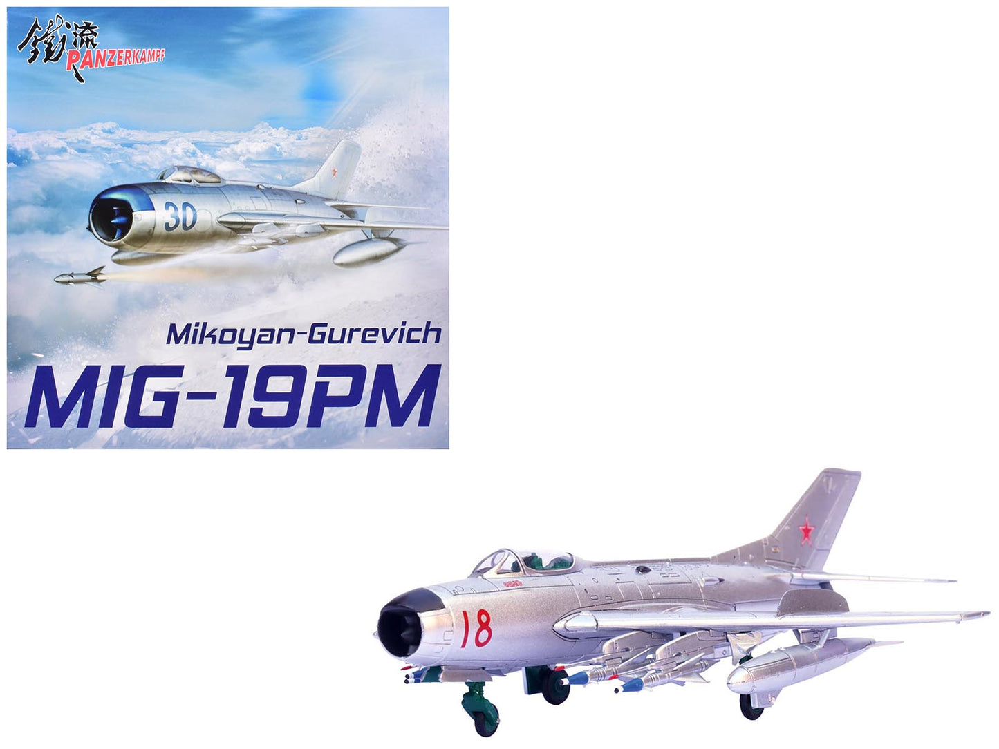 Mikoyan-Gurevich MiG-19PM Farmer-E Fighter Aircraft "Red 18" Soviet Air Force 1/72 Diecast Model by Panzerkampf  free shipping USA