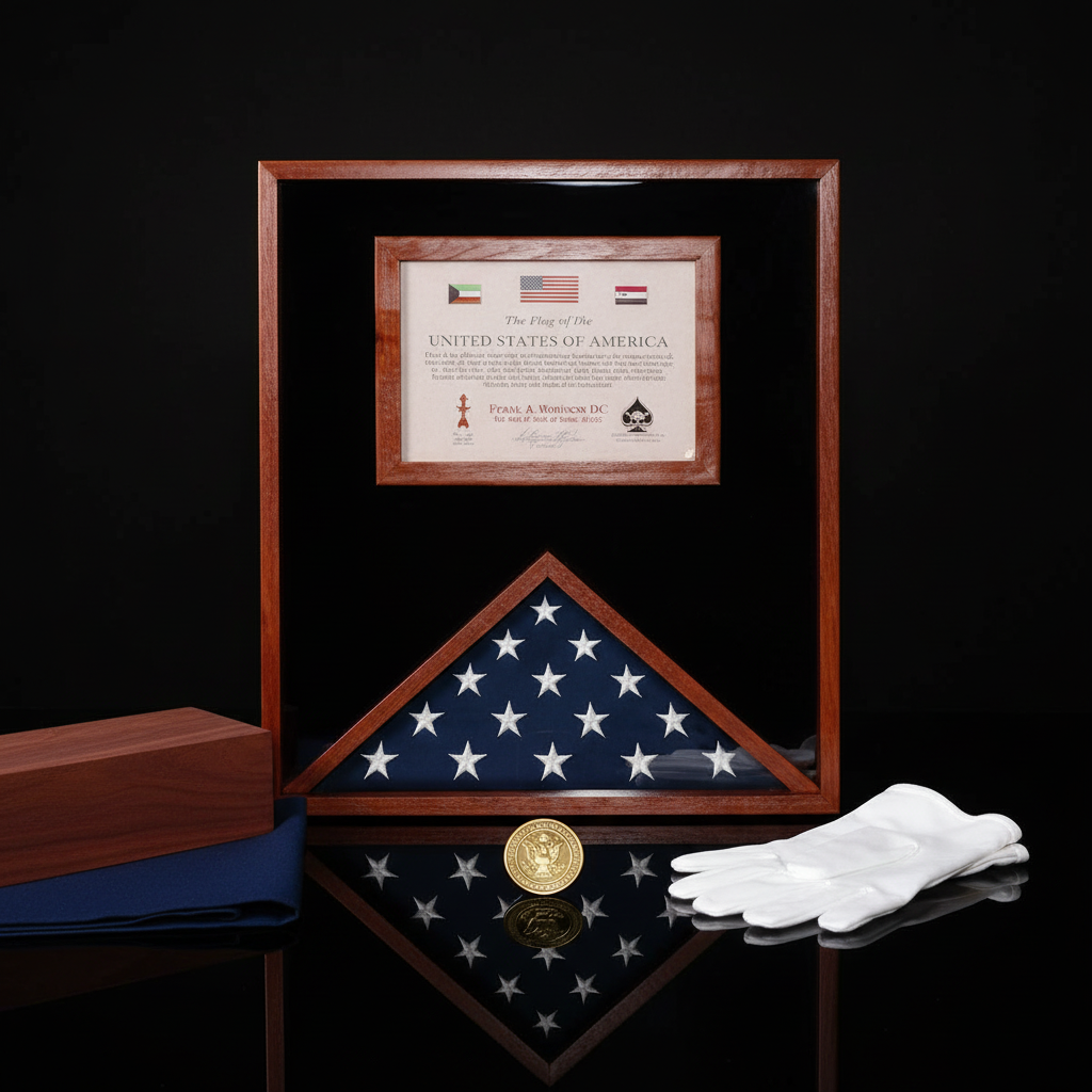 Flag and Document Case for 3ft x 5ft US Made - Oak.