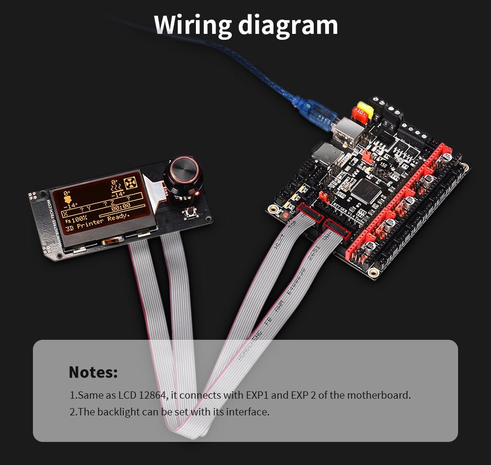 Mini 12864 Display RGB - Choose your color