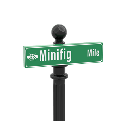 Minifig Mile Street Sign - Custom Printed 1x4 Tile - Made with LEGO® Parts