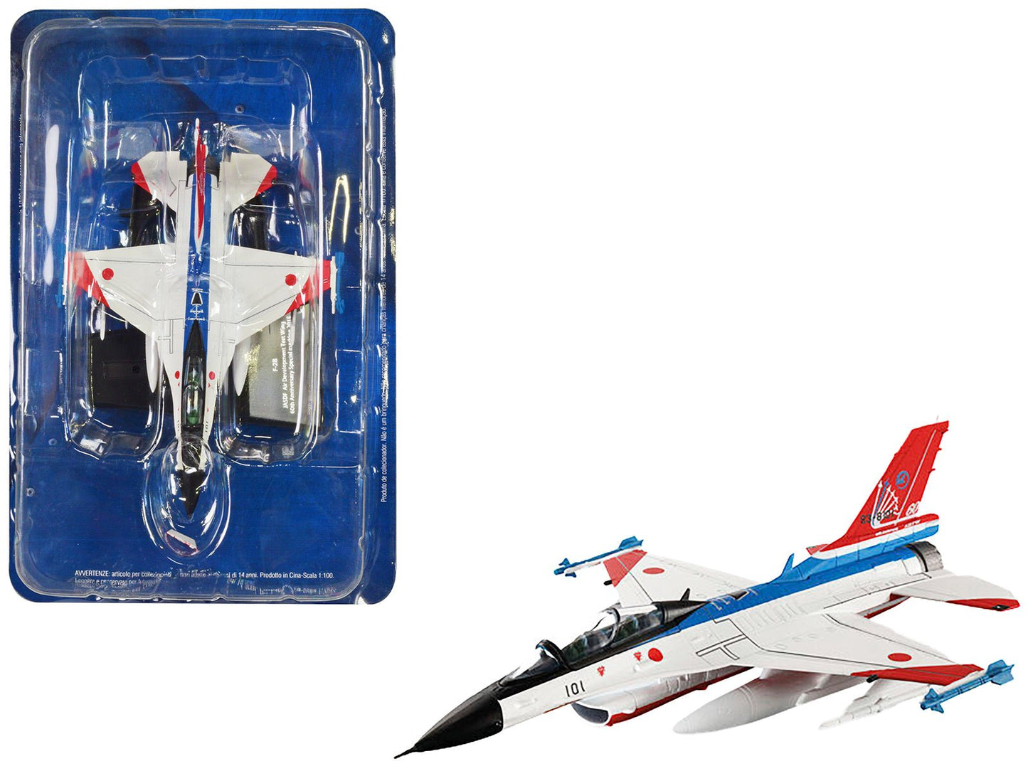 Mitsubishi F-2B Fighter Aircraft "Air Development and Test Wing 60th Anniversary" (2015) Japan Air Self-Defense Force 1/100 Diecast Model by Hachette Collections  free shipping USA