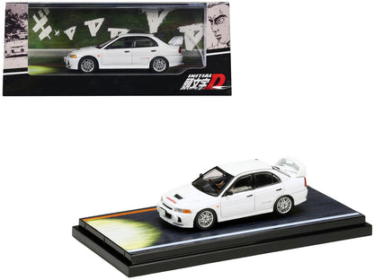 Mitsubishi Lancer RS Evolution IV RHD (Right Hand Drive) White "Monstar" with Seiji Iwaki Driver Figure "Initial D" (1995-2013) Manga 1/64 Diecast Model Car by Hobby Japan  free shipping USA