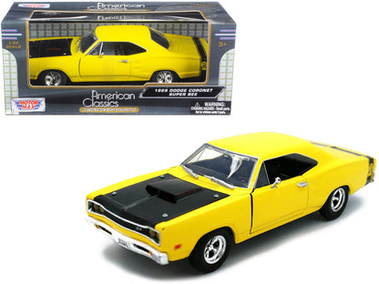 1969 Dodge Coronet Super Bee Yellow 1/24 Diecast Car Model by Motormax  free shipping USA