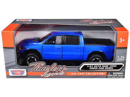 2019 RAM Rebel 1500 Crew Cab Pickup Truck Blue Metallic "American Classics" Series 1/24-1/27 Diecast Model Car by Motormax  free shipping USA