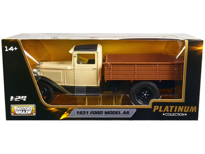 1931 Ford Model AA Pickup Truck Cream and Black "Platinum Collection" Series 1/24 Diecast Model Car by Motormax  free shipping USA