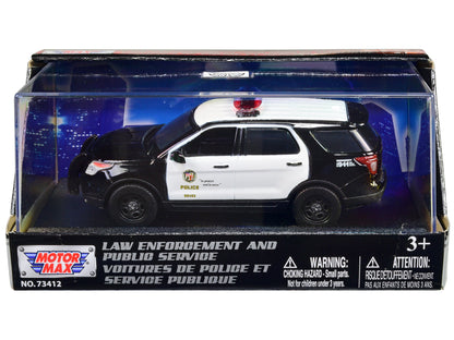 2015 Ford Police Interceptor Utility Black and White "LAPD (Los Angeles Police Department)" 1/43 Diecast Model Car by Motormax  free shipping USA