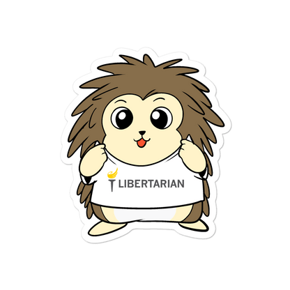 Libertarian Party Cartoon Porcupine - Bubble-free stickers by Proud Libertarian