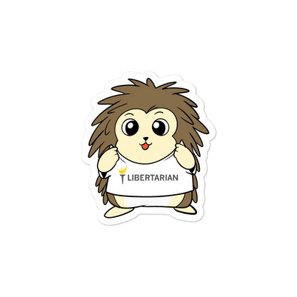 Libertarian Party Cartoon Porcupine - Bubble-free stickers by Proud Libertarian