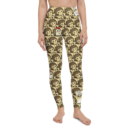 Libertarian Party Cartoon Porcupine Yoga Leggings by Proud Libertarian