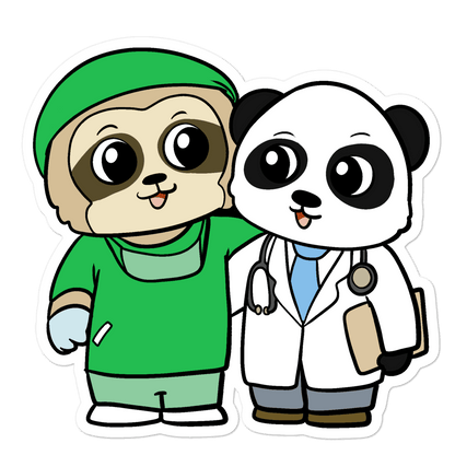 Doctor and Surgeon Cartoon - Bubble-free stickers by Proud Libertarian