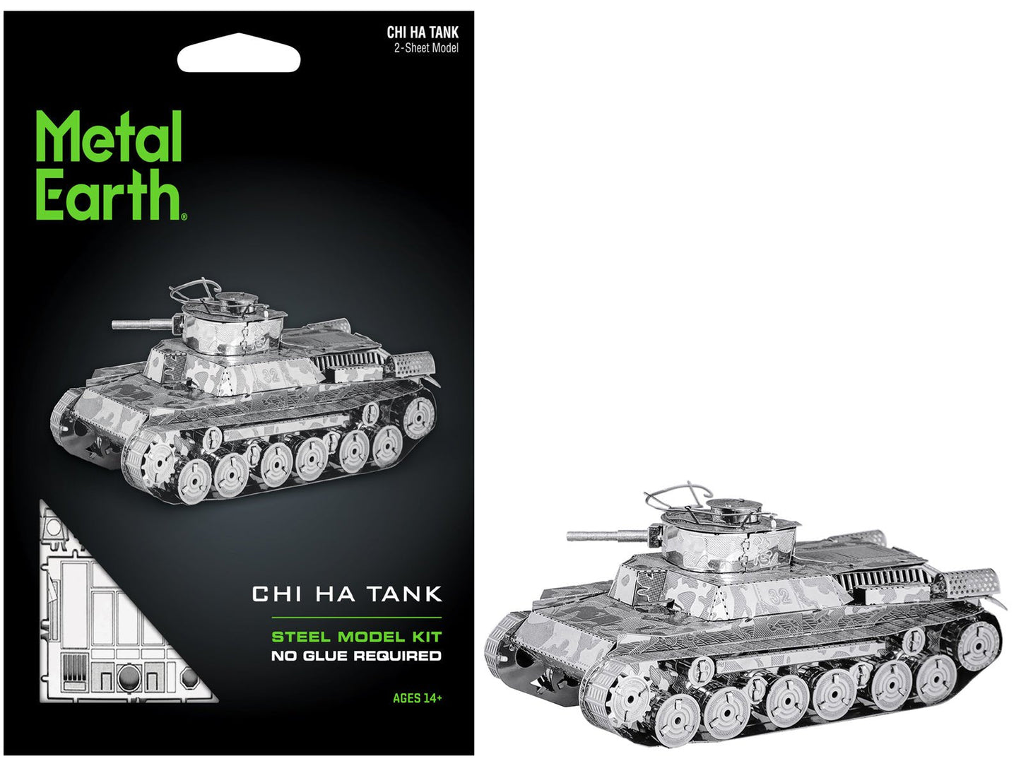 Model Kit Japanese Chi Ha Tank (Moderate Difficulty) Steel Model by Metal Earth  free shipping USA