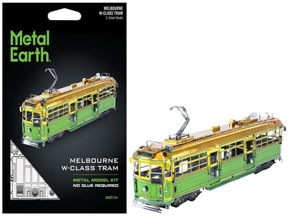 Model Kit Melbourne W-class Tram Green and Gold (Moderate Difficulty) Steel Model by Metal Earth  free shipping USA