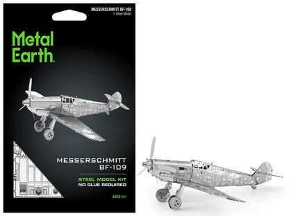 Model Kit Messerschmitt BF-109 Fighter Aircraft "German Luftwaffe" (Moderate Difficulty) Steel Model by Metal Earth  free shipping USA