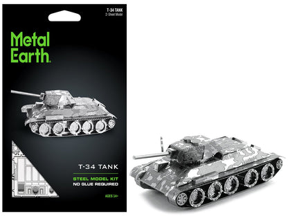 Model Kit Soviet T-34 Tank (Moderate Difficulty) Steel Model by Metal Earth  free shipping USA
