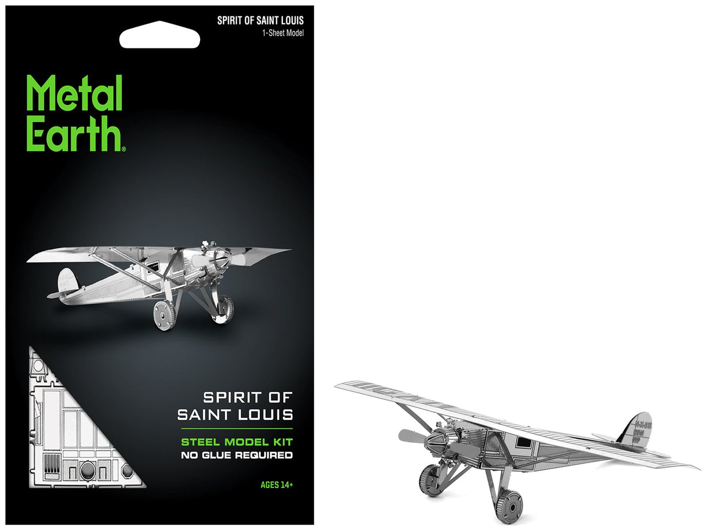 Model Kit Spirit Of Saint Louis Monoplane Aircraft (Moderate Difficulty) Steel Model by Metal Earth  free shipping USA