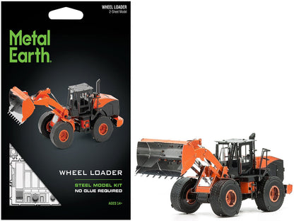 Model Kit Wheel Loader Orange and Black (Challenging Difficulty) Steel Model by Metal Earth  free shipping USA