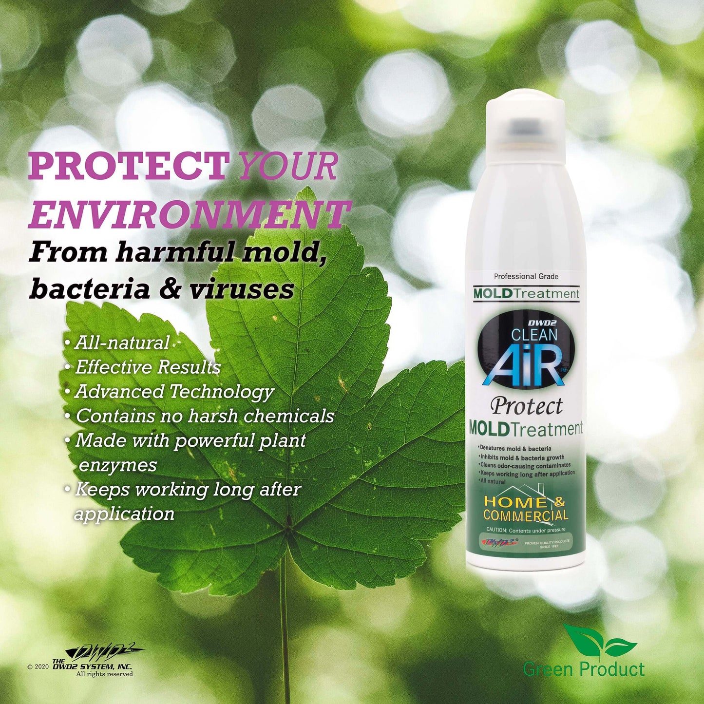 DWD2 Protect™ Home & Commercial Mold-Odor Treatment Plant-Based Malodor Remover Fogger by The DWD2 System, Inc.
