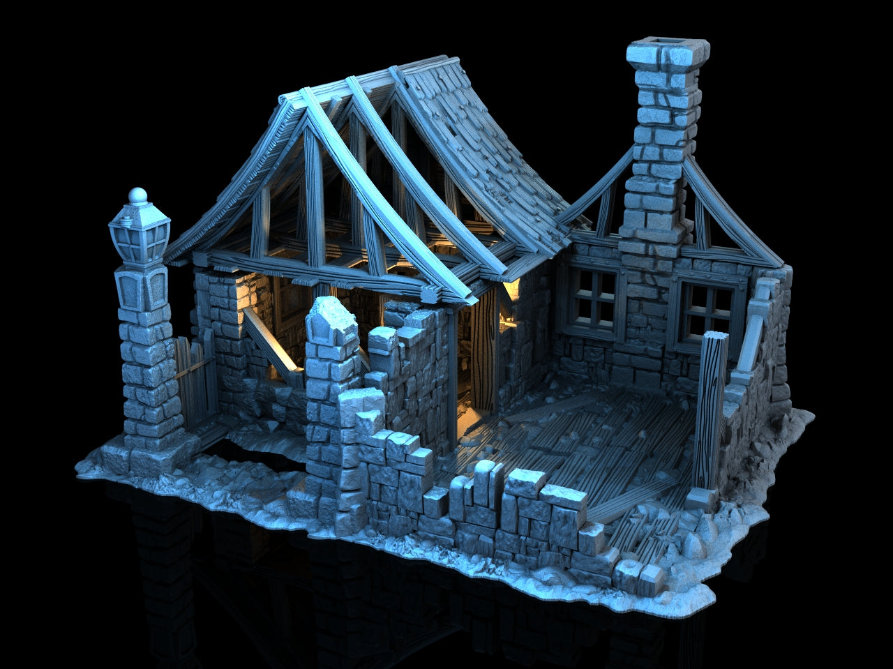 Adrian-3DP4U - House Ruins 3 - 28mm