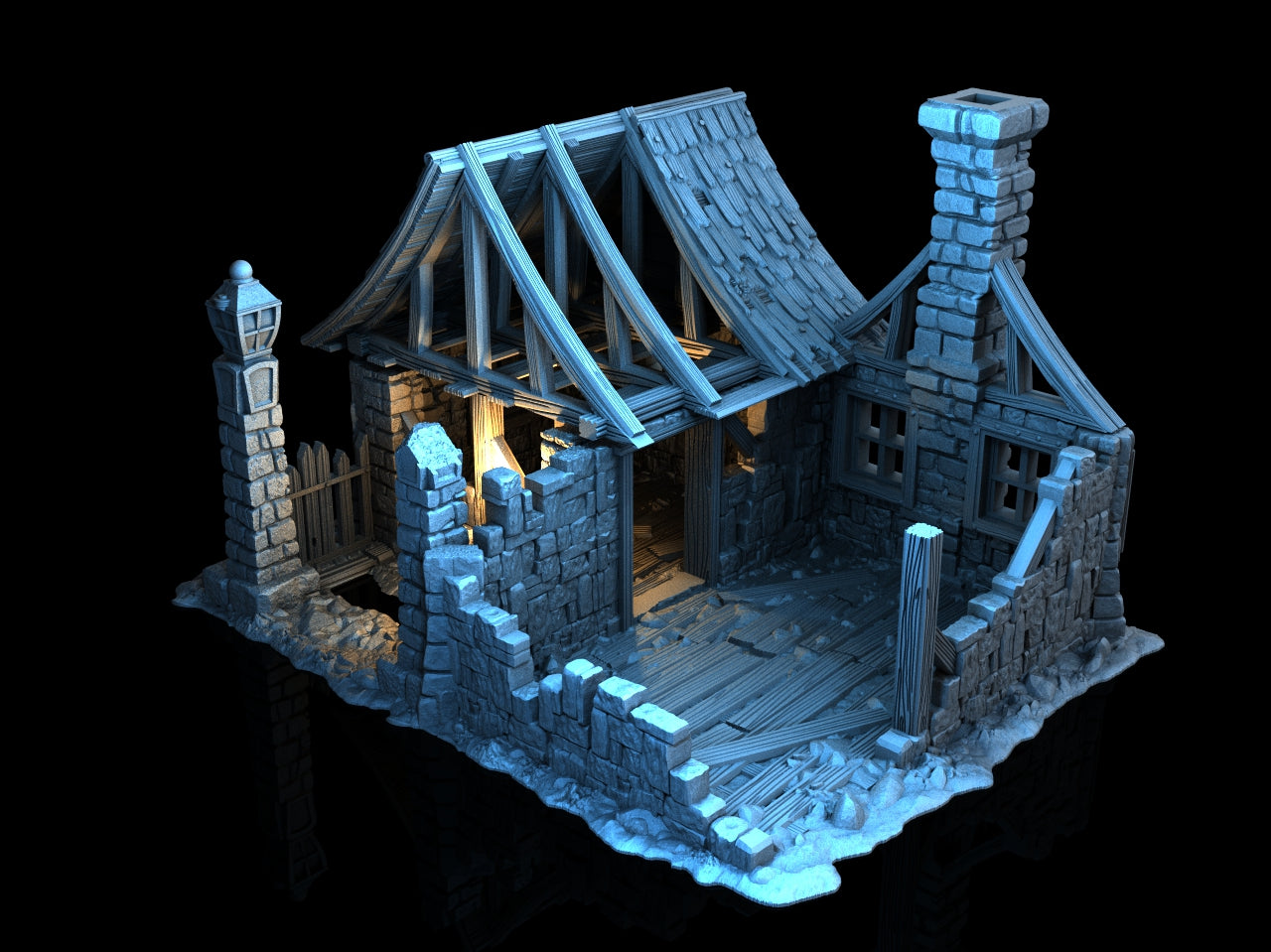 Adrian-3DP4U - House Ruins 3 - 28mm