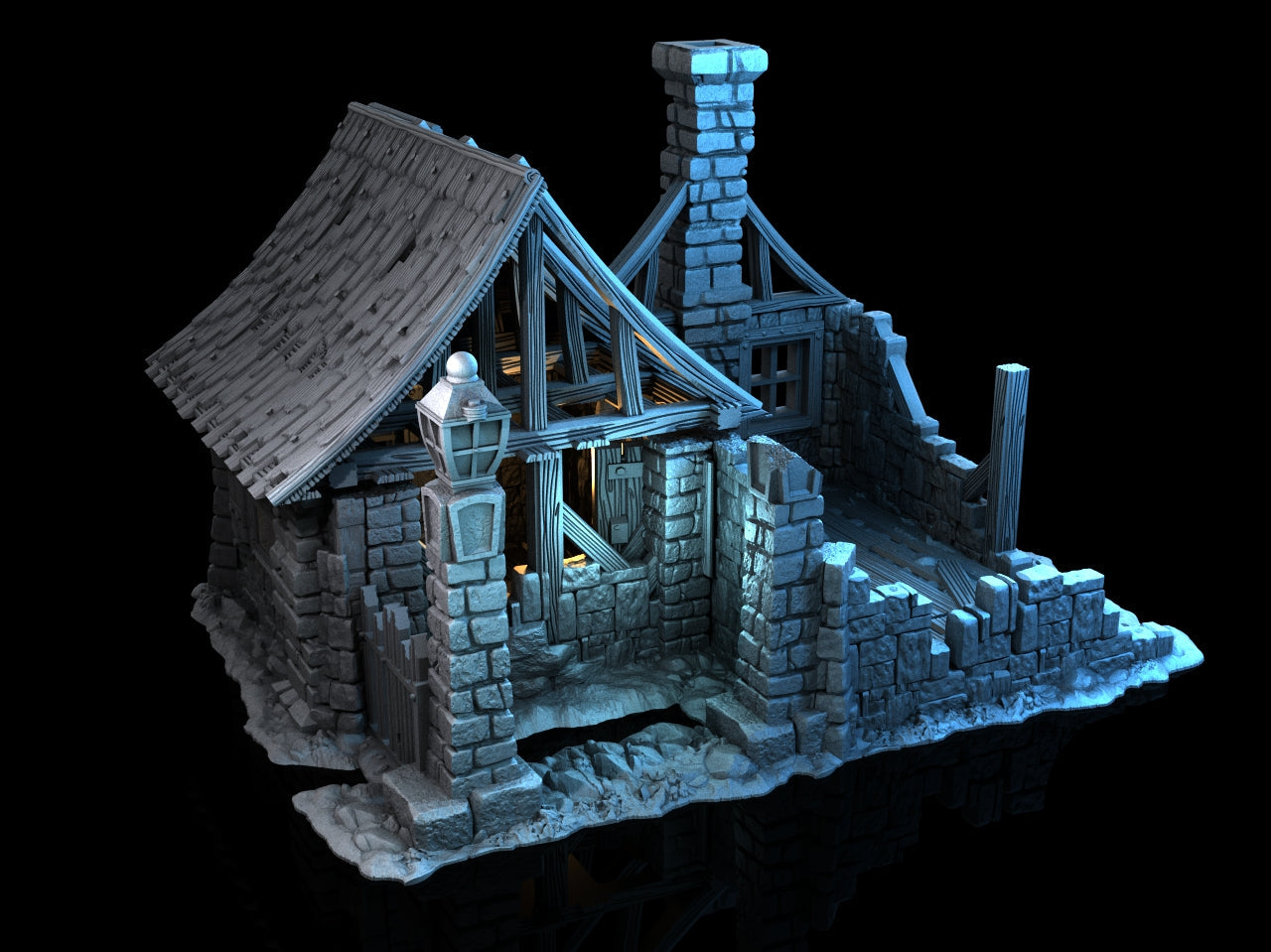 Adrian-3DP4U - House Ruins 3 - 28mm