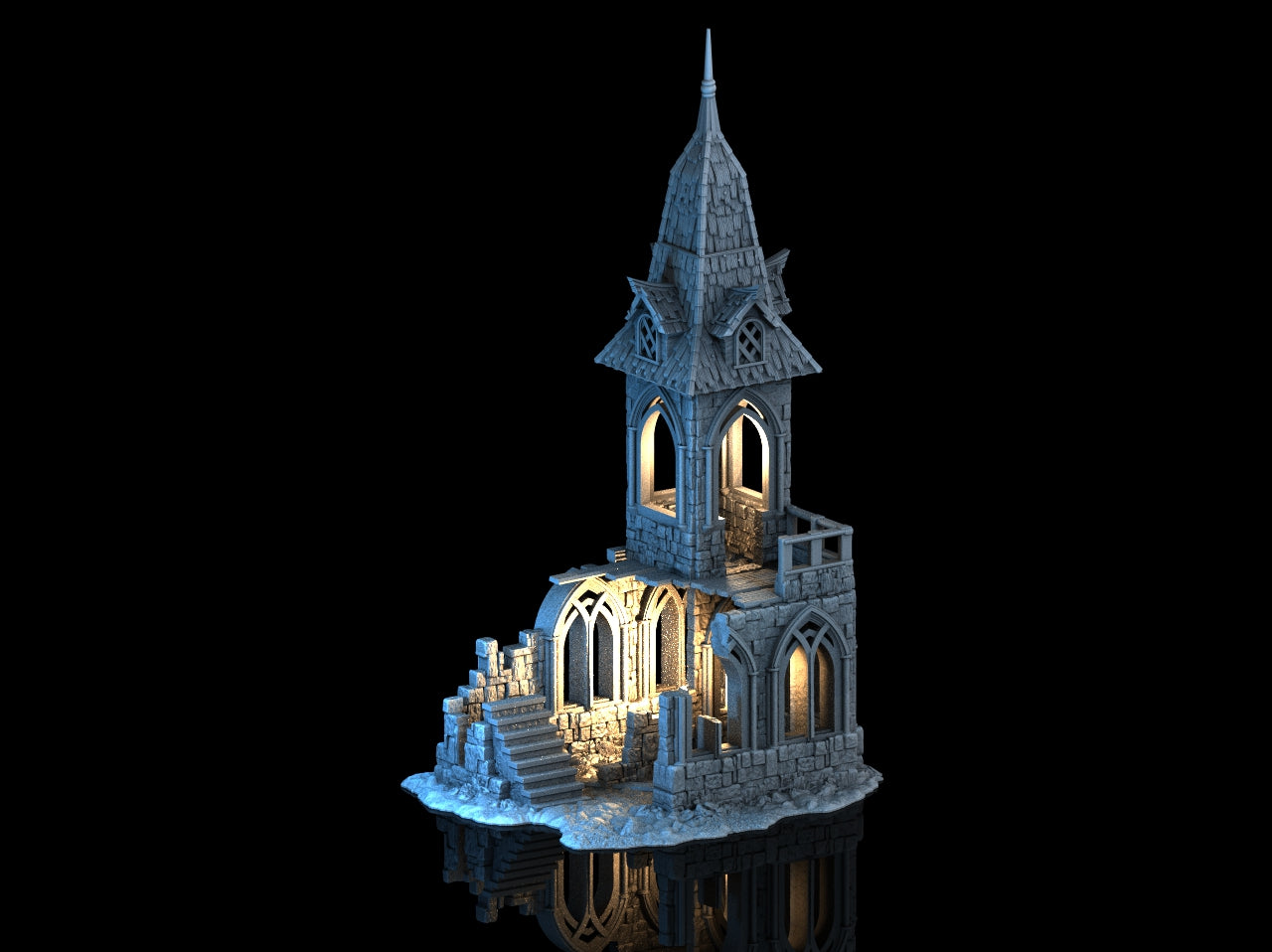 Adrian-3DP4U - Ruined Cloister - 28mm